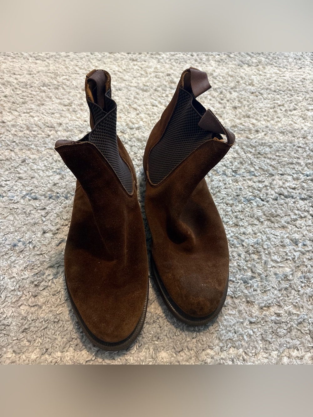 Vintage Dr Martens Made in England Suede Chelsea Boots Brown MIE Docs 2976